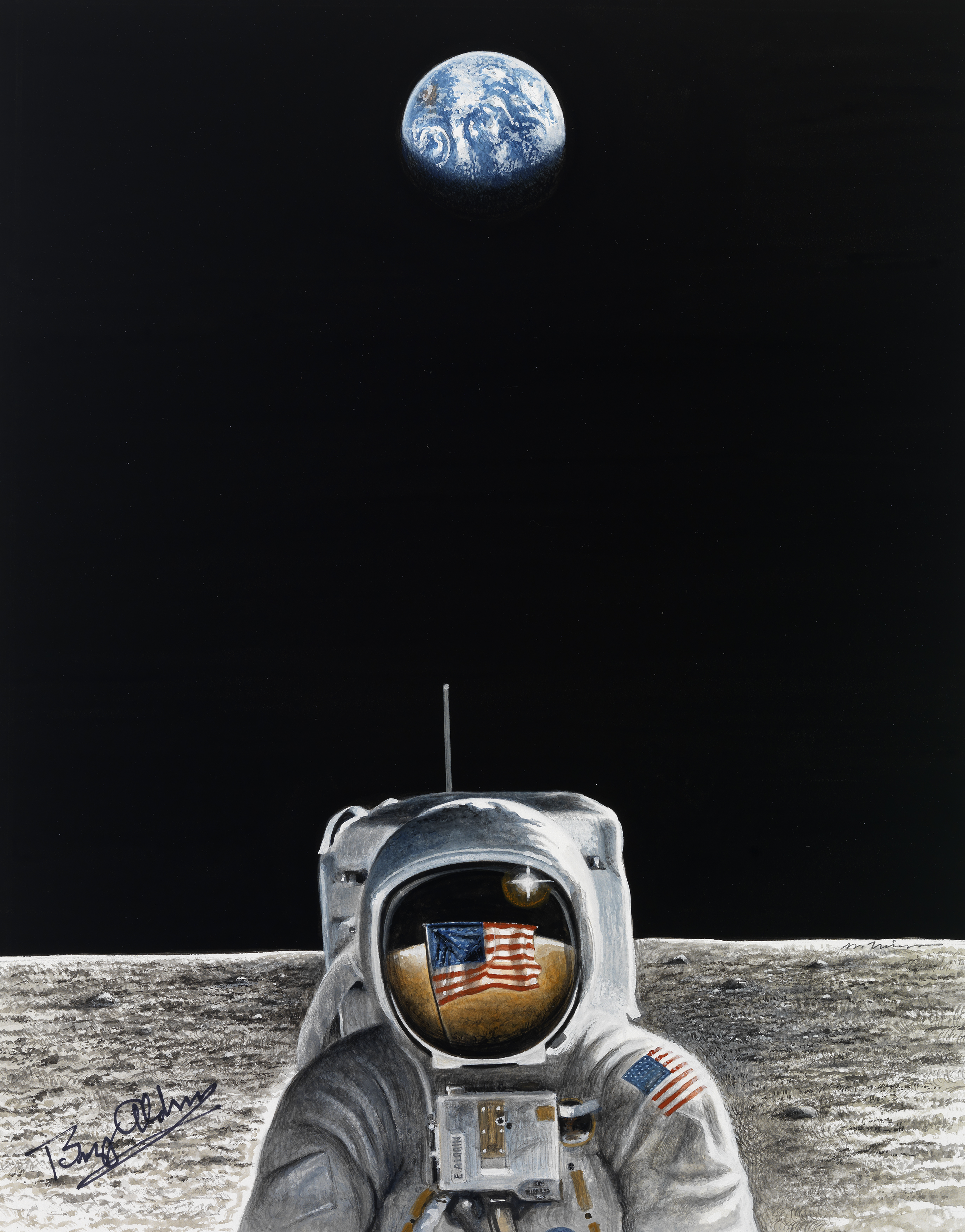 Illustration of astronaut on moon