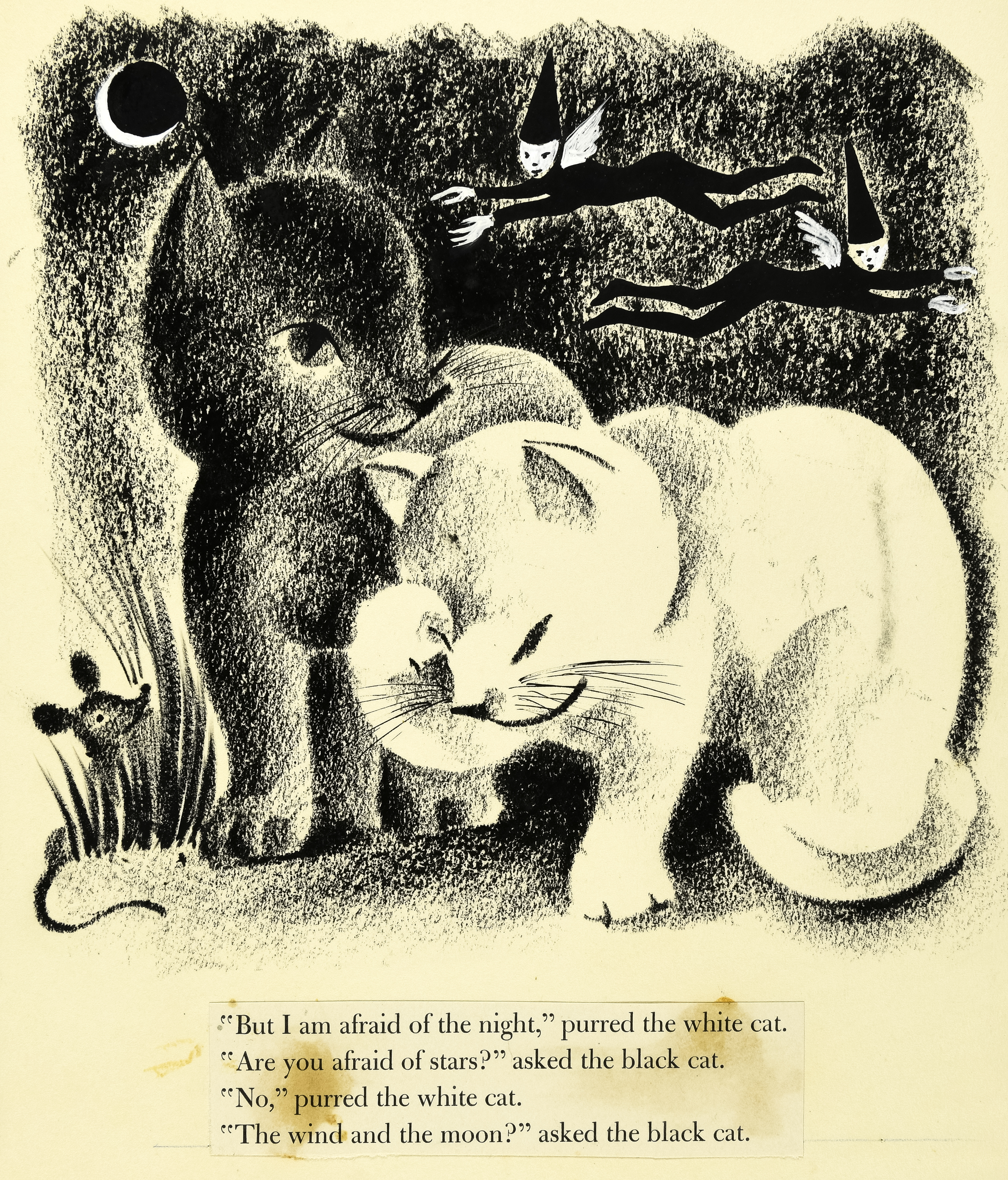 Illustration of two cats. 