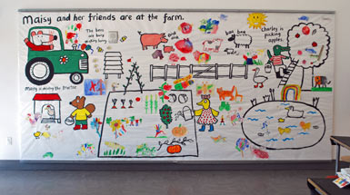 A Mural by Lucy Cousins and Guests at The Eric Carle Museum