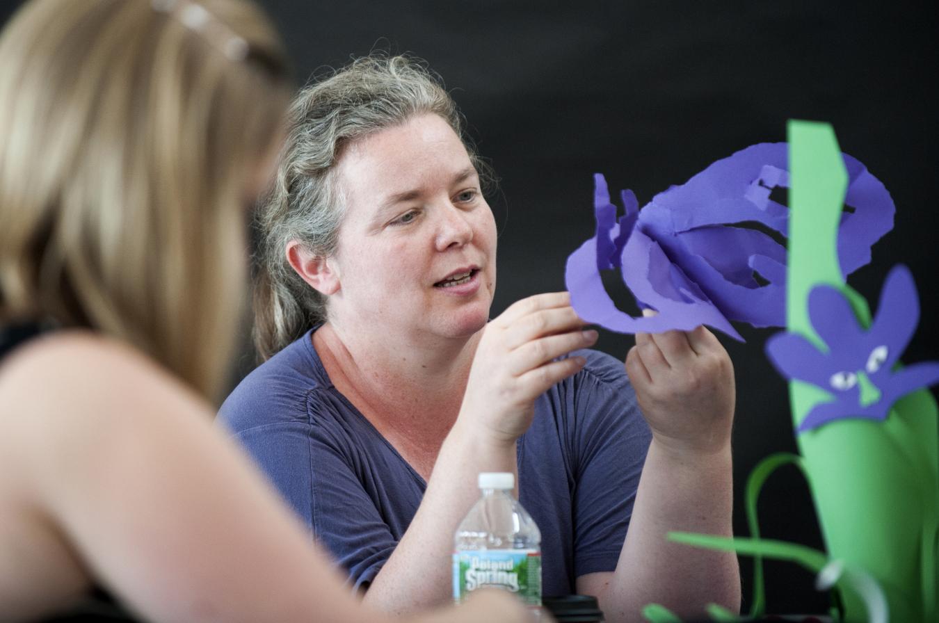 Woman making mobile in Art Studio