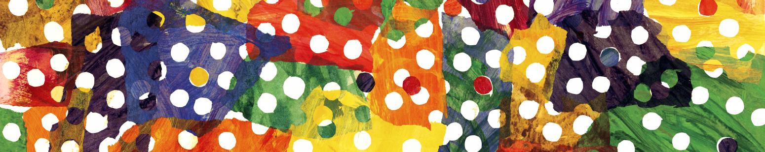 art by Eric Carle with interlocking multicolor shapes that have holes cut out