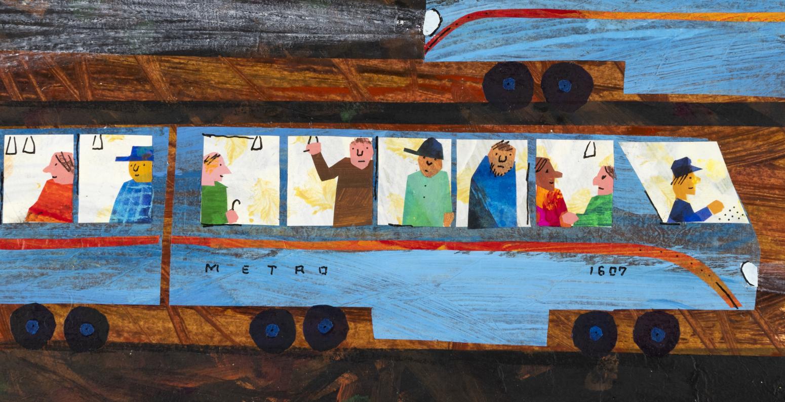 abovebelow_20.jpg Illustration of people riding in subway car.