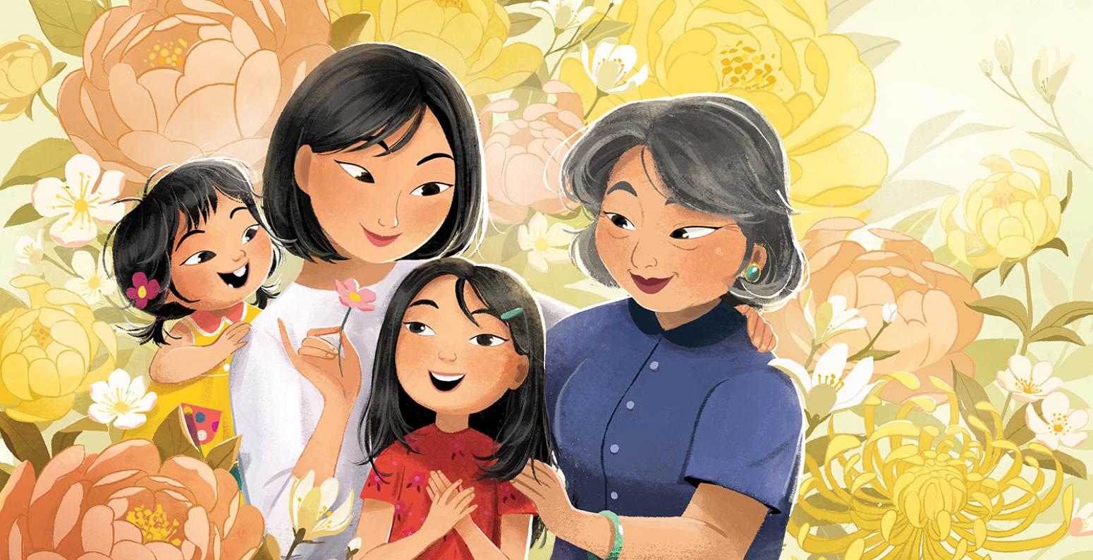 dung_ho.jpg Three generations of an Asian family of women.