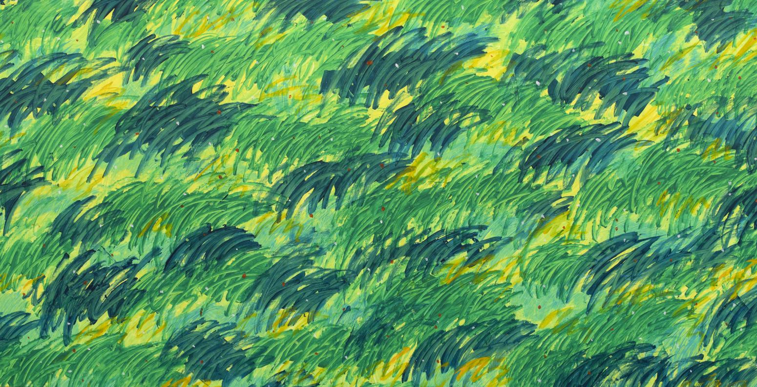 Green mural painting by Eric Carle 