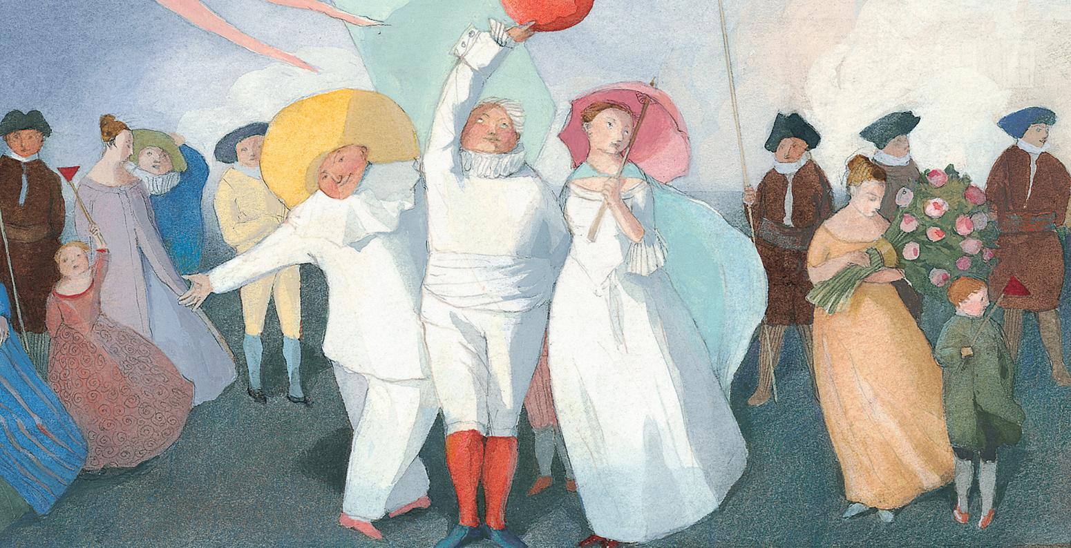 Illustration of people celebrating. 