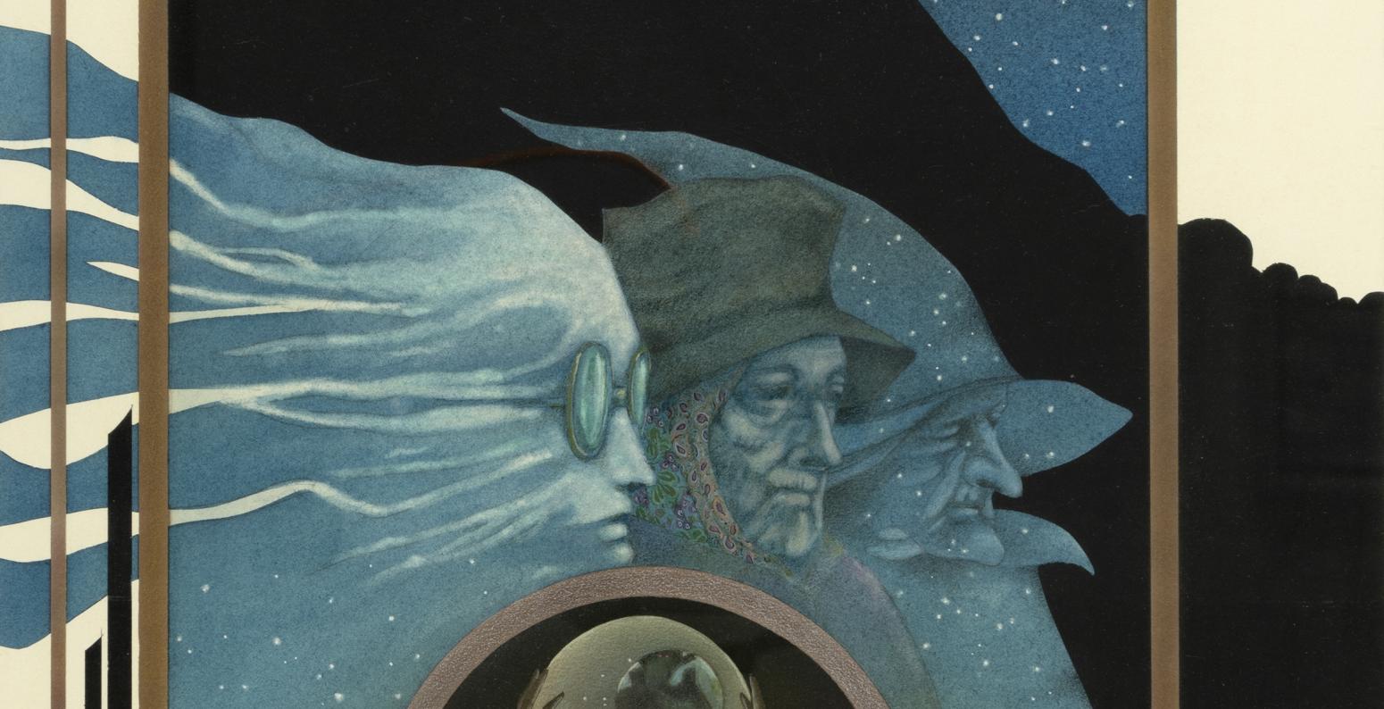 wizards with genie with crystal ball