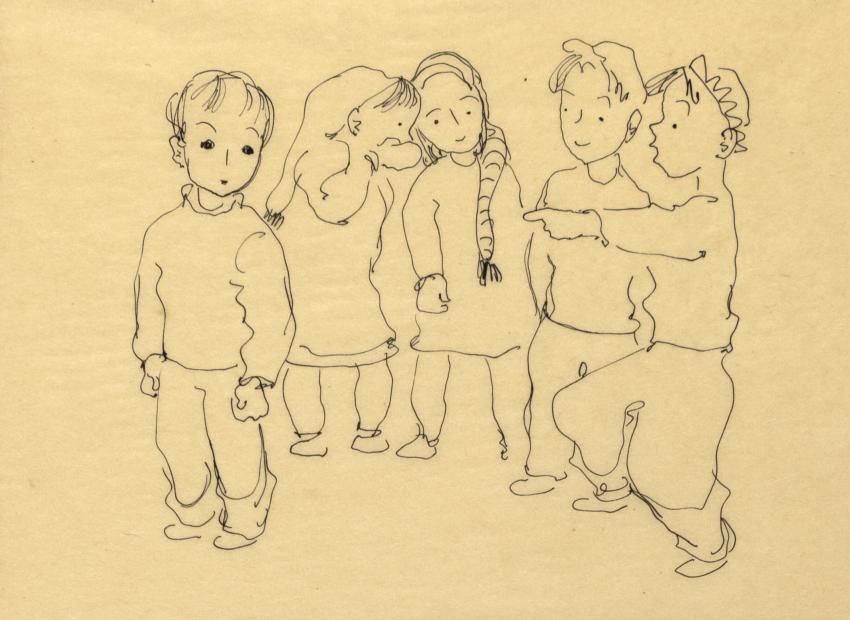 Illustration of children in line 