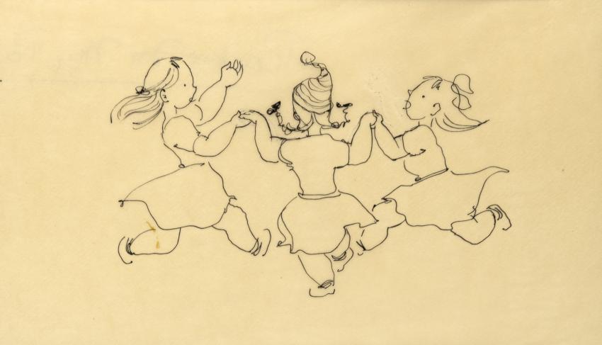 Illustration of girls dancing