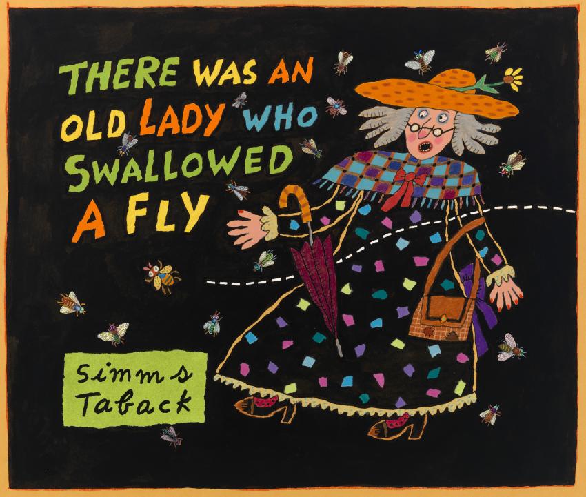 Illustration of woman with flies.