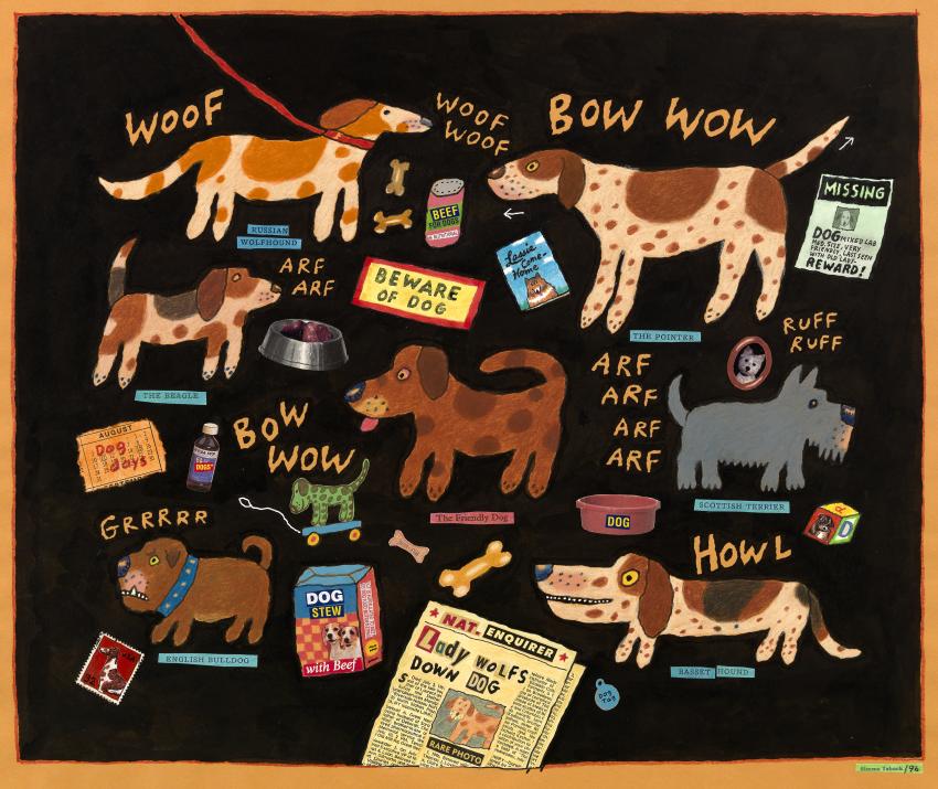 Illustration of dogs. 