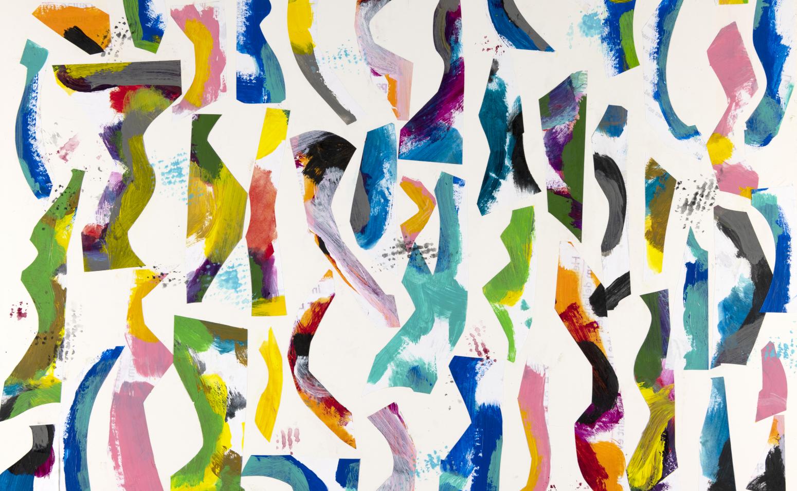 Abstract collage of squiggly color lines.
