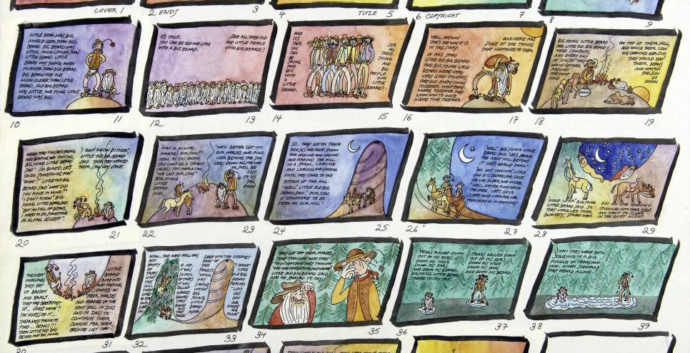 Illustration of colored boxes in storyboard.
