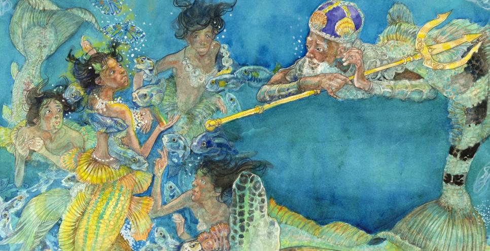 Illustration of mermaids.