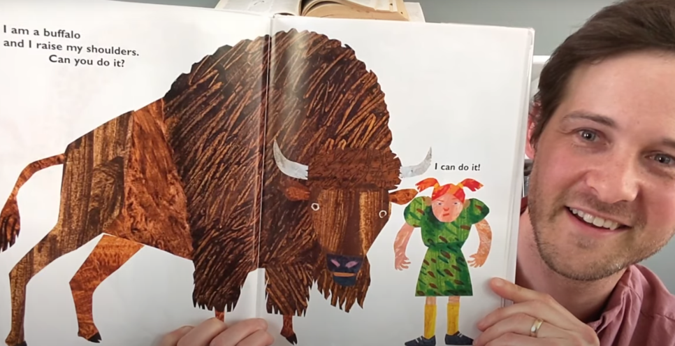 an educator doing an online storytime