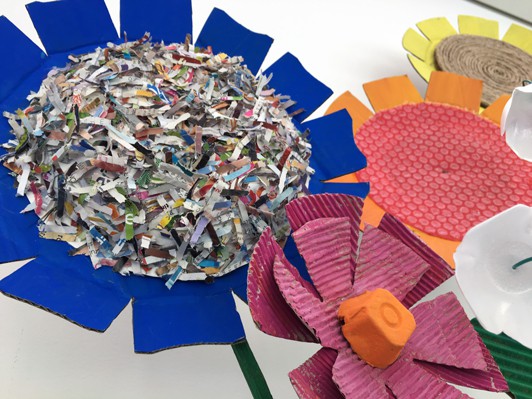 Cardboard and Found Materials Flowers | Making Art with Children | The Eric Carle Museum of Picture Book Art