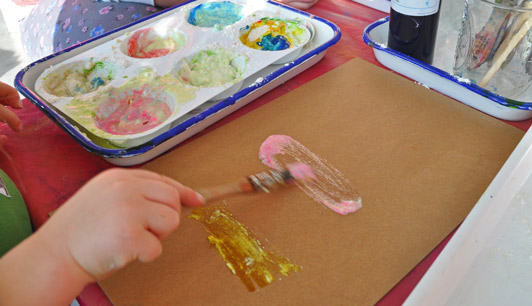 Toddler Art Activity: Flour Paint Experiment / The Eric Carle Museum of Picture Book Art